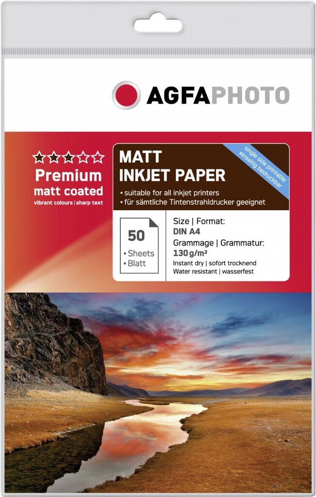 Agfaphoto fotopaber A4 Premium matt 130g 50 lehte hind ja info | Kirjatarbed | kaup24.ee