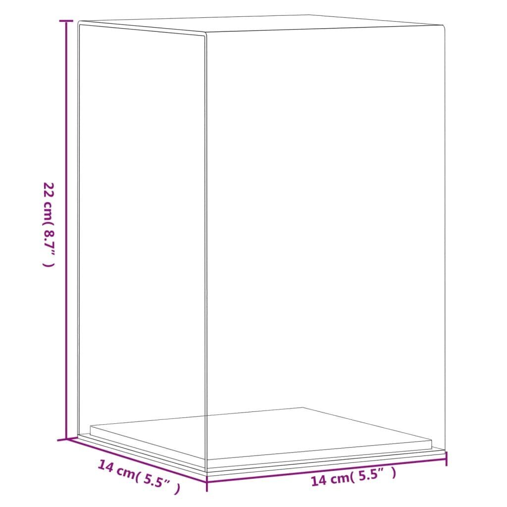 vidaXL vitriinkast, läbipaistev, 14x14x22 cm, akrüül hind ja info | Kirjatarbed | kaup24.ee