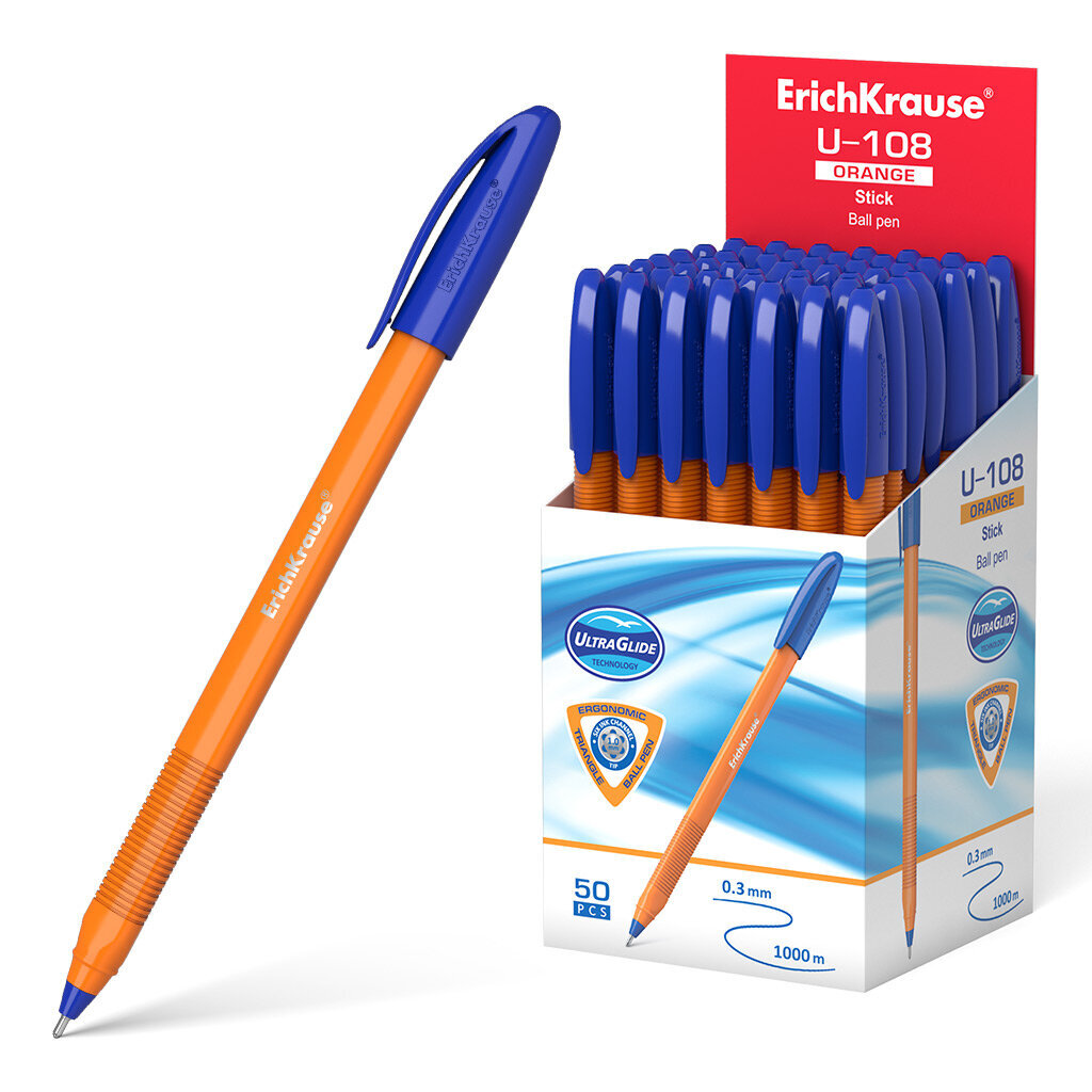 Pastapliiats U-108 Orange Stick ErichKrause, 1.0mm, sinine hind ja info | Kirjutusvahendid | kaup24.ee