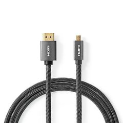 Nedis CVTB34700GY20 High Speed HDMI™ Cable with Ethernet| HDMI™ Micro maler | 4K@60H | 2.00 m цена и информация | Кабели и провода | kaup24.ee