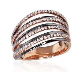 Kuldne teemantsõrmus naistele Diamond Sky "kuldmustriga" 585 valge kullaga DS00G436 hind ja info | Sõrmused | kaup24.ee