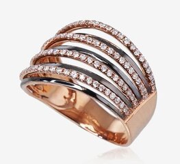 Kuldne teemantsõrmus naistele Diamond Sky "kuldmustriga" 585 valge kullaga DS00G436 hind ja info | Sõrmused | kaup24.ee