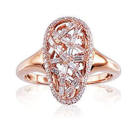 Teemantsõrmus naistele Diamond Sky Golden Web 585 valge kullaga DS00G418 hind ja info | Sõrmused | kaup24.ee