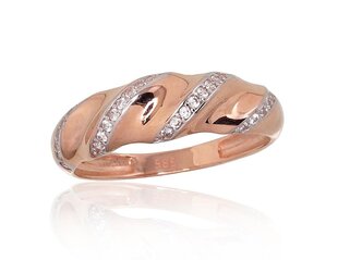 Золотое кольцо "Аморосо VI" из красного золота 585 пробы DS01G227 цена и информация | Кольцо | kaup24.ee