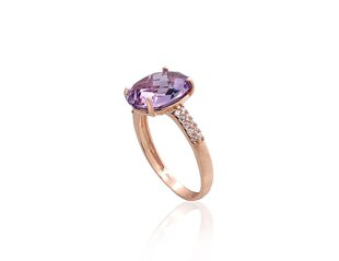 Punasest kullast sõrmus Diamond Sky "Royal Amethyst IV", proov 585 DS01G414 hind ja info | Sõrmused | kaup24.ee