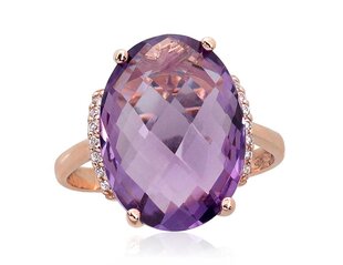 Punasest kullast sõrmus Diamond Sky "Royal Amethyst II", proov 585 DS01G401 hind ja info | Sõrmused | kaup24.ee