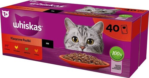 Whiskas kassikonserv veise-, kana-, lamba- ja linnulihaga, 40x85 g цена и информация | Кошачьи консервы | kaup24.ee