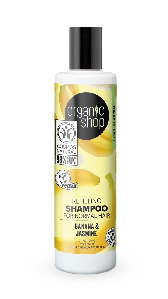 Šampoon normaalsetele juustele Organic Shop Bananas & Jasmine, 280 ml hind ja info | Šampoonid | kaup24.ee