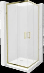 Dušo kabina Mexen Rio F su padėklu ir sifonu, matinė, Gold+White/Gold, 80 x 80 cm цена и информация | Душевые кабины | kaup24.ee