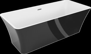 Vonia Mexen Tonia, 170 x 75 cm, White/Black+Chrome цена и информация | Ванночки | kaup24.ee