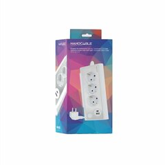 Schuko Multiadapter 3 Pistikule NANOCABLE 10.37.0013-W USB x 2 цена и информация | Удлинители | kaup24.ee