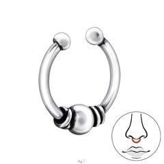 Серебряное кольцо в носу A4S28382 цена и информация | Серьги | kaup24.ee