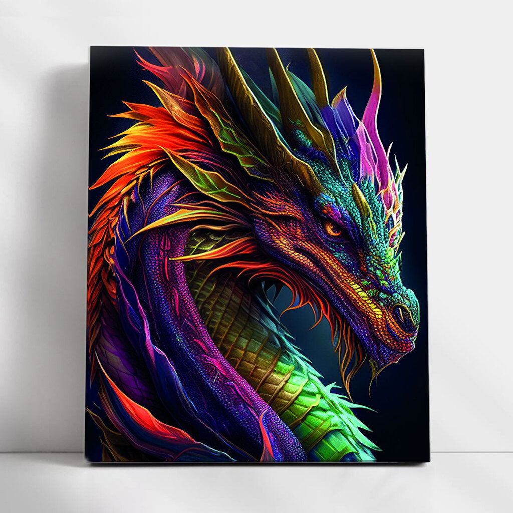 Numbrite järgi maalimine raamiga TM Varvikas - Dragon figure, 40x50 cm цена и информация | Maalid numbri järgi | kaup24.ee