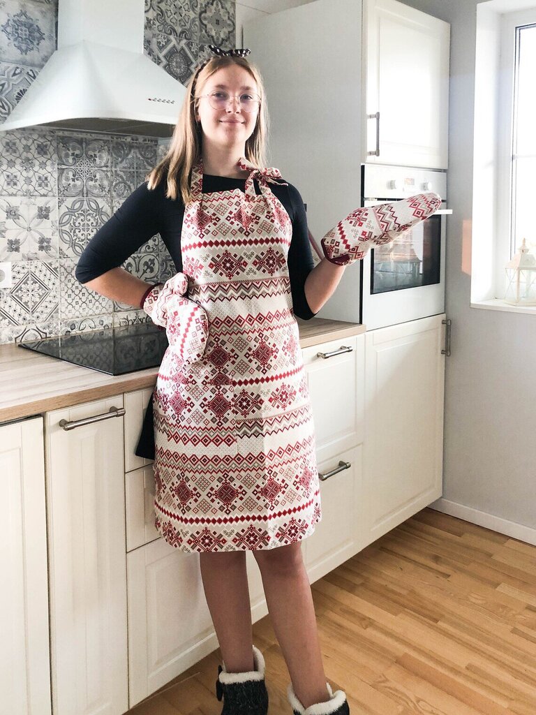 Jõulupõlle ja köögikinnaste komplekt Dill Handmade hind ja info | Köögirätikud, pajakindad, põlled | kaup24.ee