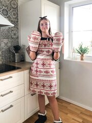 Jõulupõlle ja köögikinnaste komplekt Dill Handmade цена и информация | Кухонные полотенца, рукавицы, фартуки | kaup24.ee