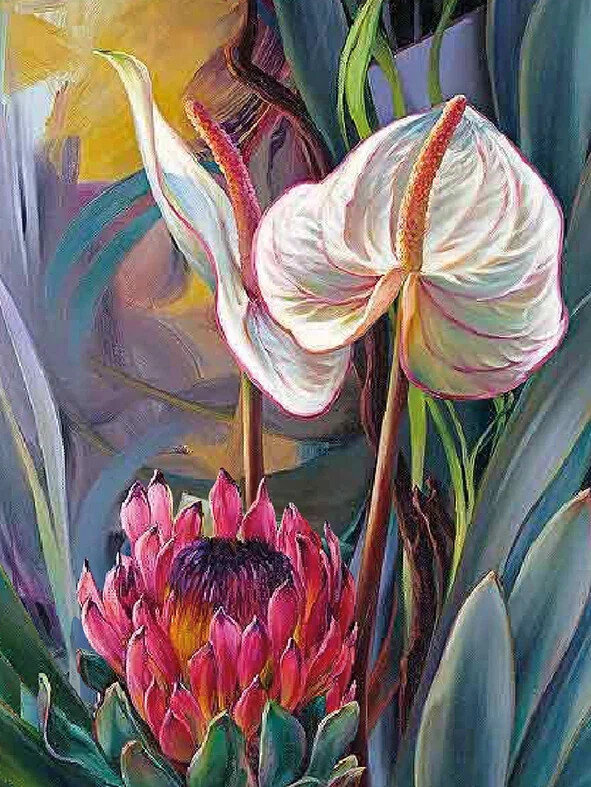 Teemantmosaiik raamiga TM Varvikas - Tropical bouquet LE154e, 30x40 cm цена и информация | Teemantmaalid, teemanttikandid | kaup24.ee