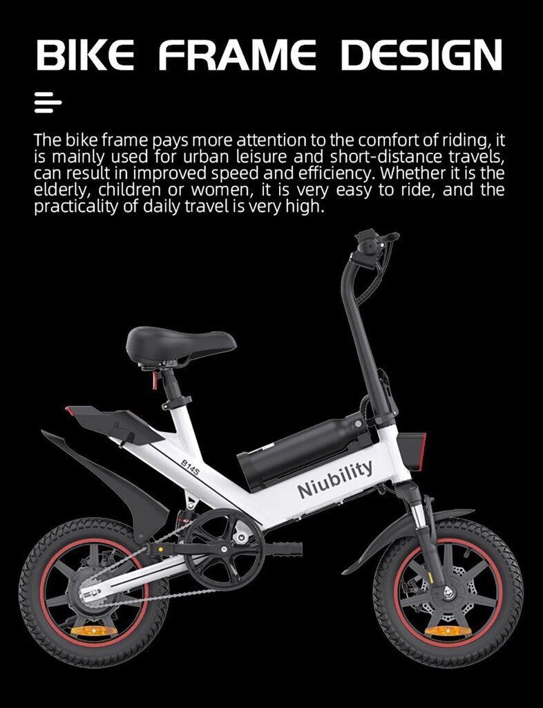 Elektrijalgratas Niubility B14S, 14", valge цена и информация | Elektrirattad | kaup24.ee
