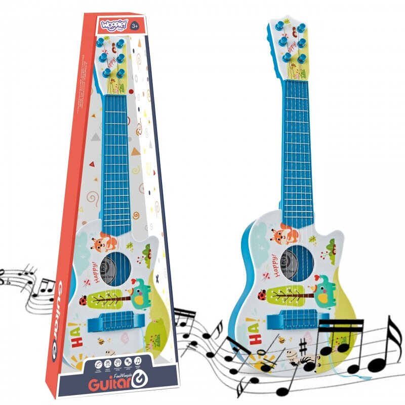 Laste akustiline kitarr Woopie, 55 cm, sinine цена и информация | Arendavad mänguasjad | kaup24.ee