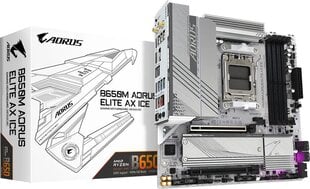 Gigabyte B650M Aorus Elite AX Ice (B650M-AORUS-ELITE-AX-ICE) hind ja info | Emaplaadid | kaup24.ee