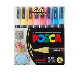 Värvilised markerid Uni Ball Posca Soft Color, 8 tk hind ja info | Kunstitarbed, voolimise tarvikud | kaup24.ee