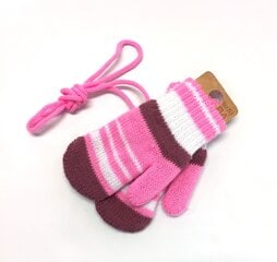 KNITAS ДЕТСКИЕ ВАРЕЖКИ 185607 02, серо-розовый/розовый 185607*02-005 цена и информация | Шапки, перчатки, шарфы для девочек | kaup24.ee