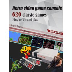 Игровая приставка Mini Game Retro TV с 620 играми и двумя контроллерами BlackBird BH1460, серая цена и информация | Игровые приставки | kaup24.ee