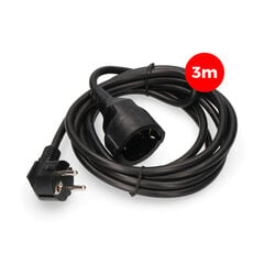 Удлинительный кабель EDM 3 x 1,5 mm 3 m Чёрный цена и информация | Удлинители | kaup24.ee
