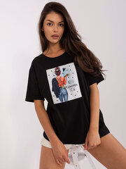 футболка lk-ts-509353.25p черная цена и информация | Женские футболки | kaup24.ee
