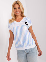 блузка rv-bz-8833.38p белая/l.синяя цена и информация | Женские блузки, рубашки | kaup24.ee