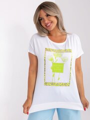 блузка rv-bz-8738.80 белая/l.зеленая цена и информация | Женские блузки, рубашки | kaup24.ee
