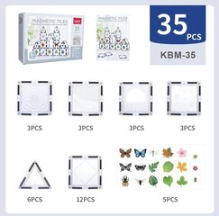 Магнитный конструктор KEBO, 35 деталей цена и информация | Конструкторы и кубики | kaup24.ee