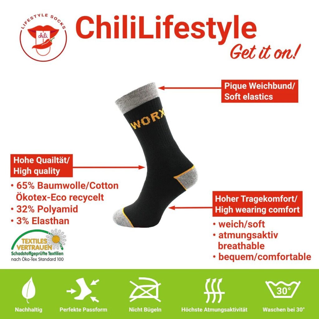 Sokid meestele ChiliLifestyle, mustad, 3 paari hind ja info | Meeste sokid | kaup24.ee