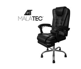 Офисное кресло с подставкой для ног, экокожа - черный, Malatec цена и информация | Офисные кресла | kaup24.ee