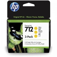 HP Ink No.712 Yellow tri-pack (3ED79A) hind ja info | Tindiprinteri kassetid | kaup24.ee