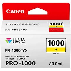 Canon PFI-1000Y (0549C001), Yellow цена и информация | Картриджи для струйных принтеров | kaup24.ee