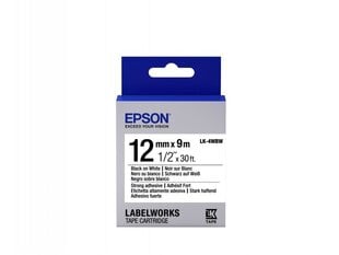 Epson Label Cartridge LK-4WBW Strong Adhesive Black on White 12mm (9m) цена и информация | Картриджи для струйных принтеров | kaup24.ee