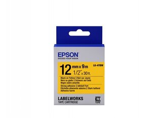 Epson Label Cartridge LK-4YBW Strong Adhesive Black on Yellow 12mm (9m) hind ja info | Tindiprinteri kassetid | kaup24.ee