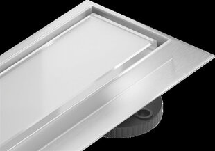 Duširenn Mexen Flat 360, Chrome/White Glass, 100 cm hind ja info | Duširennid | kaup24.ee