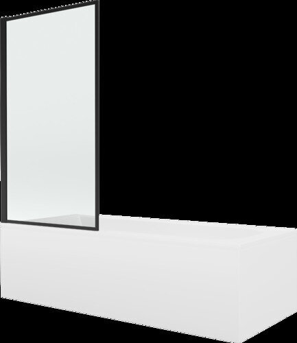 Vann Mexen Vega viimistluse ja klaasseinaga, 170x70 cm + 80 cm, white+I/swing/black frame цена и информация | Vannid | kaup24.ee