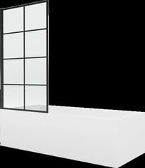 Vann Mexen Vega viimistluse ja klaasseinaga, 170x70 cm + 80 cm, white+I/fix/black grid цена и информация | Ванны | kaup24.ee