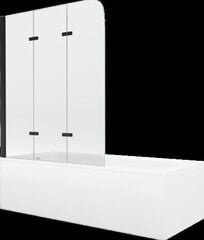Vann Mexen Vega viimistluse ja klaasseinaga, 170x70 cm + 120 cm, white+III/fold/black цена и информация | Ванны | kaup24.ee