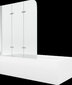 Vann Mexen Vega viimistluse ja klaasseinaga, 170x70 cm + 120 cm, white+III/fold/chrome цена и информация | Vannid | kaup24.ee