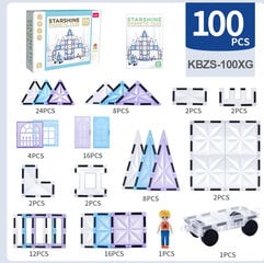 Magnetiline ehituskomplekt Kebo, 100 tk цена и информация | Конструкторы и кубики | kaup24.ee