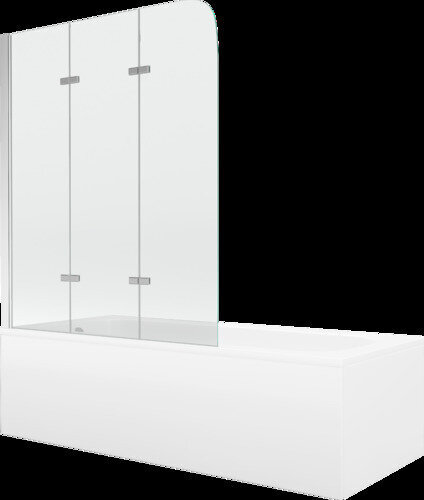 Vann Mexen Vega viimistluse ja klaasseinaga, 150x70 cm + 120 cm, white+III/fold/chrome hind ja info | Vannid | kaup24.ee