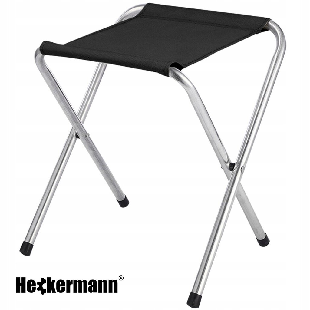 Turisti kokkupandav tool Heckermann, 33x33x28cm, must цена и информация | Matkamööbel | kaup24.ee