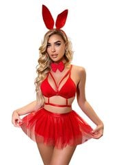 Комплект нижнего белья из четырех частей Flirty Bunny, красный цена и информация | Сексуальное женское белье | kaup24.ee