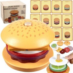 Игрушечный сборный бургер Kruzzel Burger 22673 цена и информация | MUST Металлическая бутылочка с Ярким рисунком (без BPA) (500ml) для мальчиков от 3+ лет Серая с Машинкой | kaup24.ee