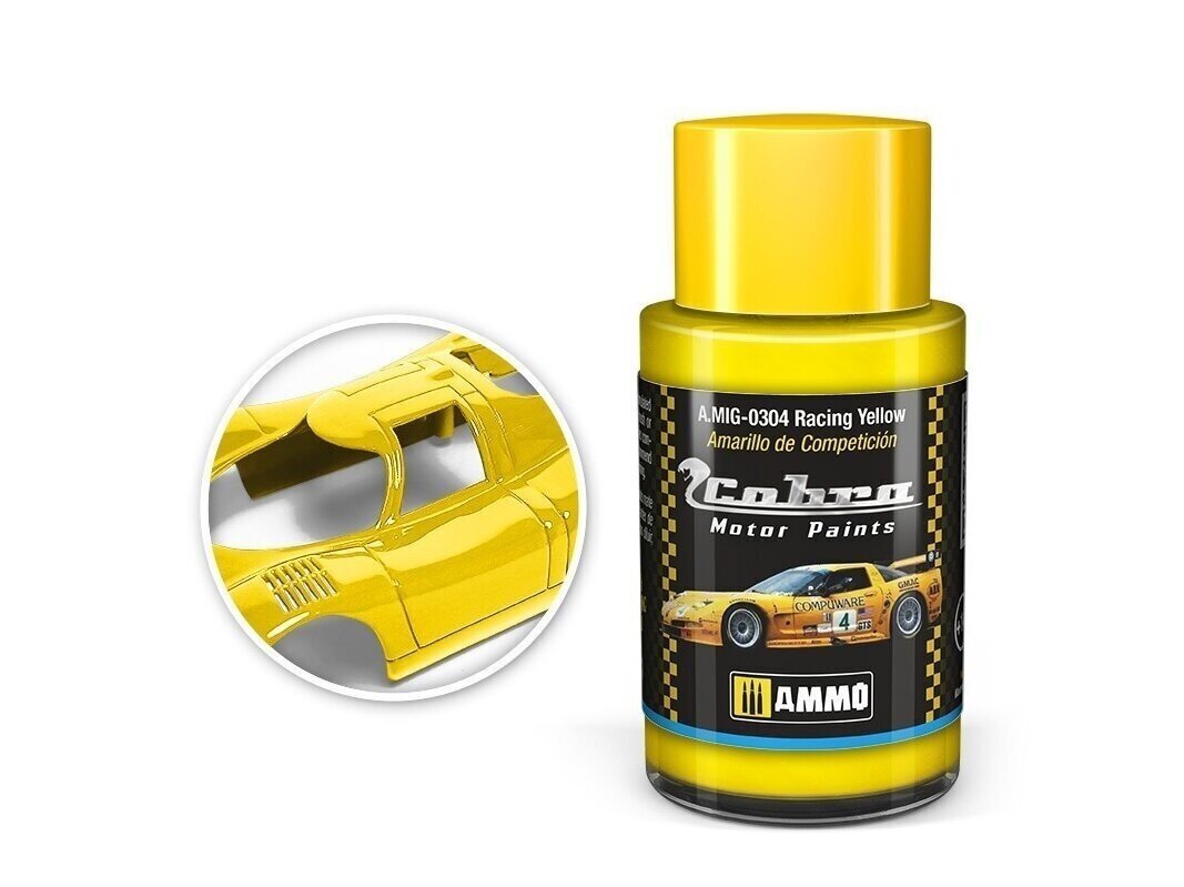 AMMO MIG - Cobra motor värv Cobra Motor Racing Yellow, 30 ml, 0304 цена и информация | Kunstitarbed, voolimise tarvikud | kaup24.ee