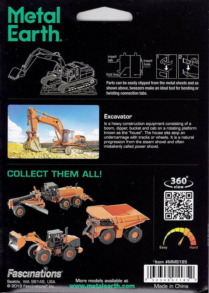 3D pusle Metal Earth Excavator hind ja info | Klotsid ja konstruktorid | kaup24.ee