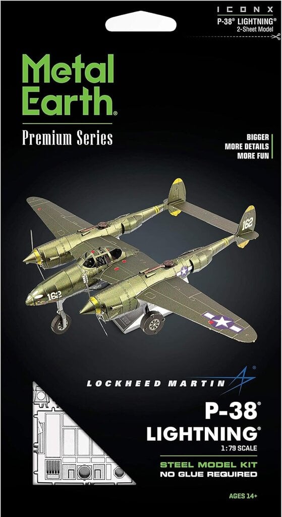 3D pusle Metal Earth P-38 Lightning hind ja info | Pusled | kaup24.ee